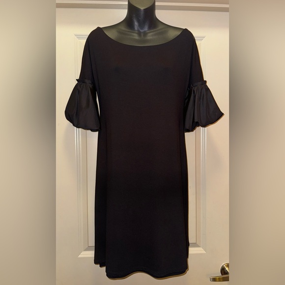 BAILEY 44 Black Silk Romantic Puff Sleeves size L - Picture 5 of 11